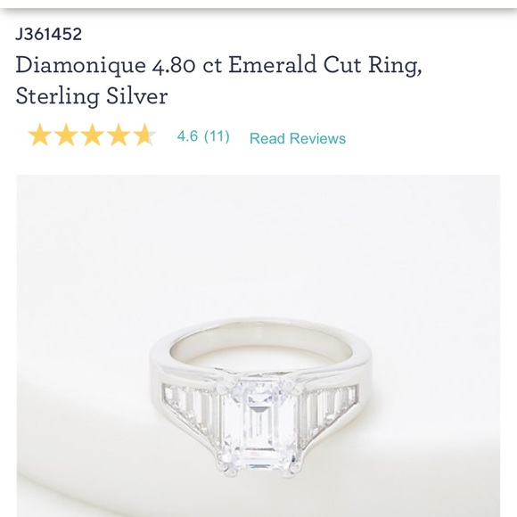 QVC Diamonique 4.80ct Emerald Cut Ring - Picture 1 of 5